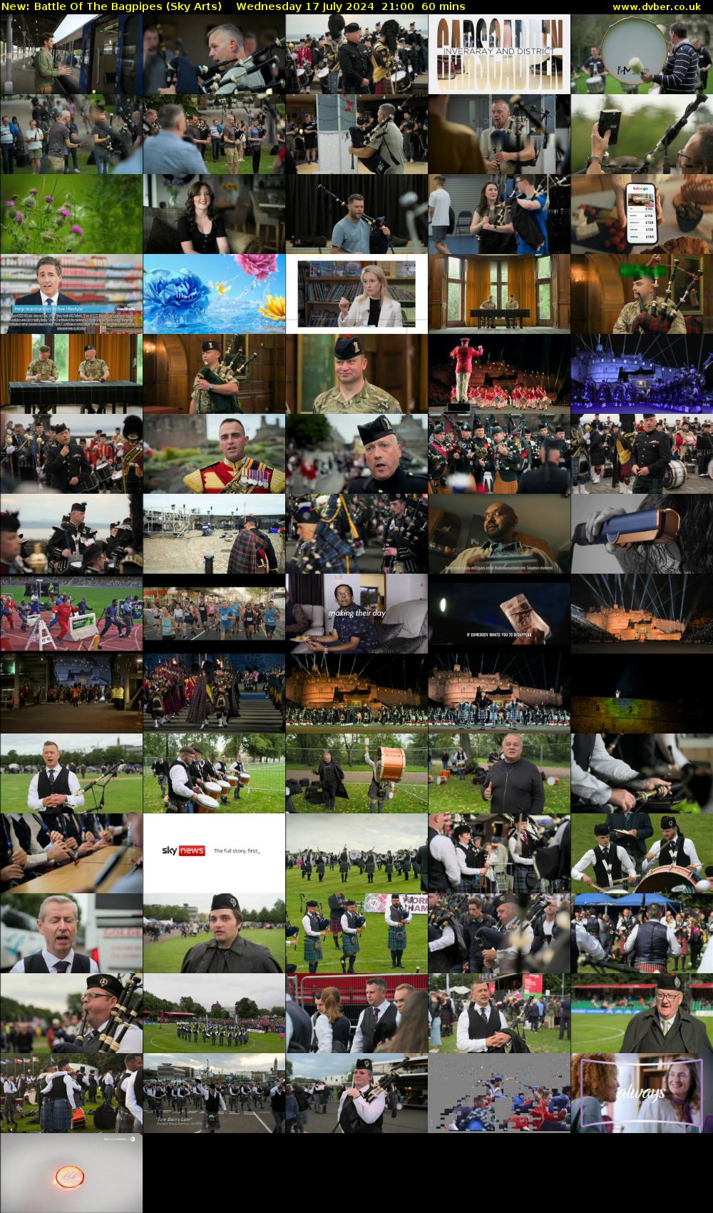 Battle Of The Bagpipes (Sky Arts) Wednesday 17 July 2024 21:00 - 22:00