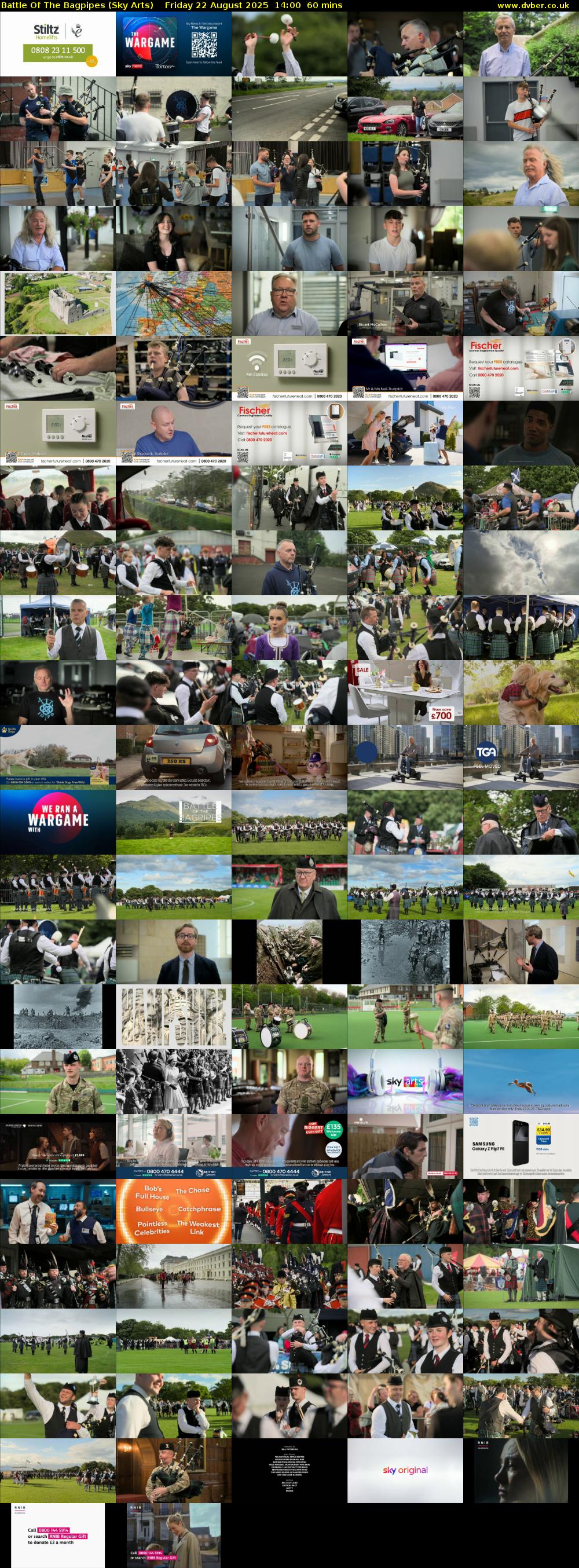 Battle Of The Bagpipes (Sky Arts) Friday 22 August 2025 14:00 - 15:00
