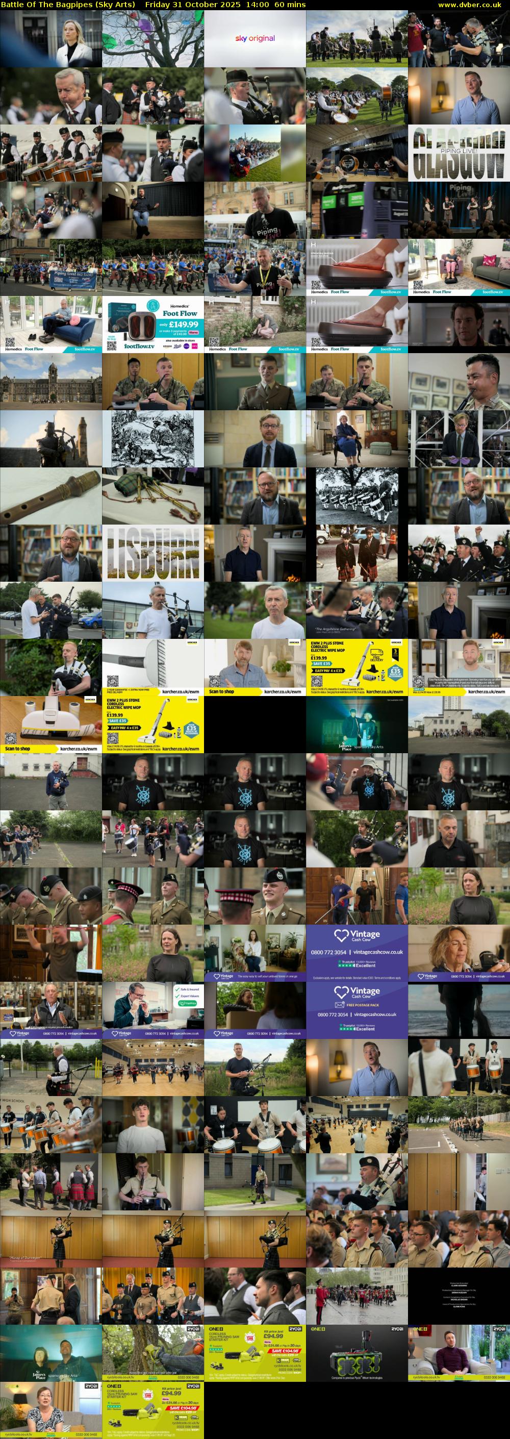 Battle Of The Bagpipes (Sky Arts) Friday 31 October 2025 14:00 - 15:00