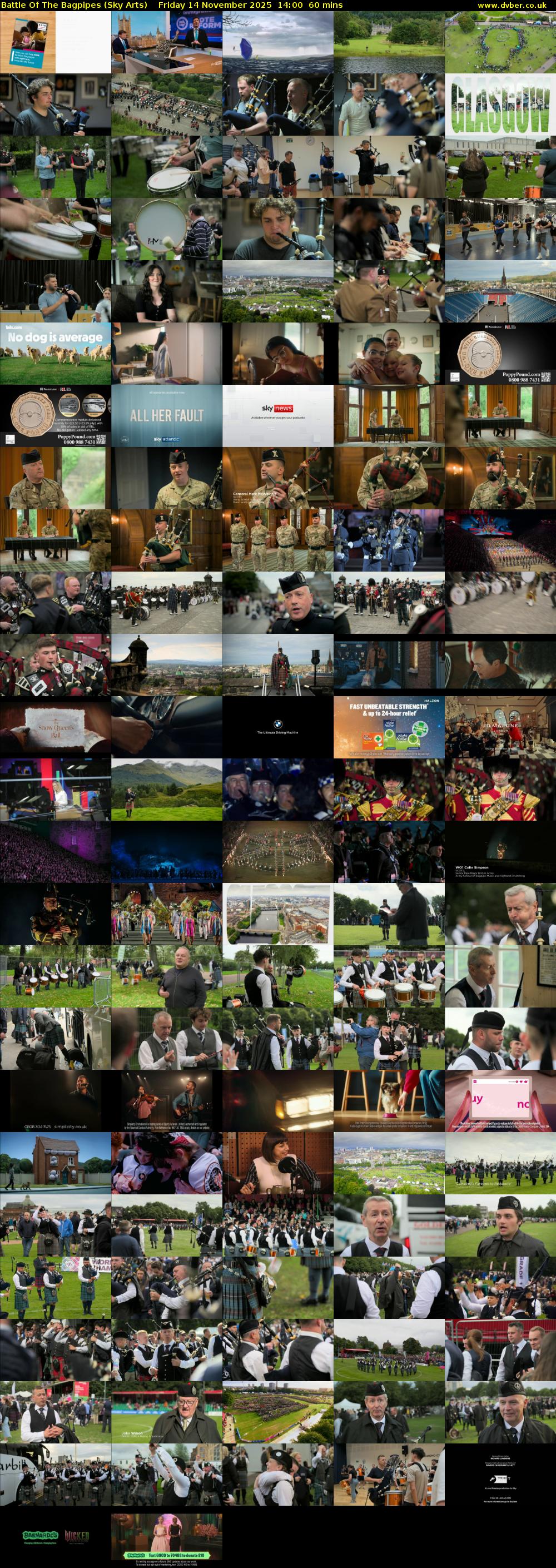 Battle Of The Bagpipes (Sky Arts) Friday 14 November 2025 14:00 - 15:00