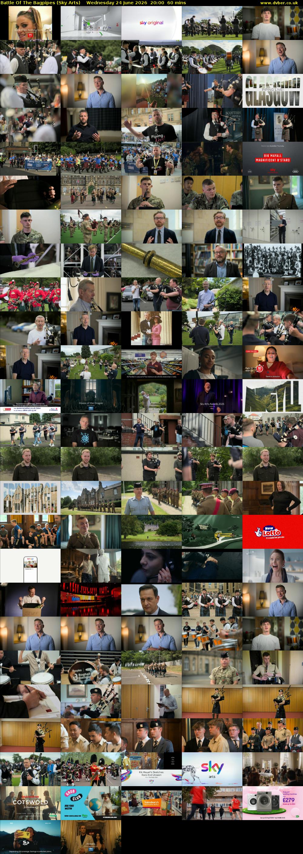 Battle Of The Bagpipes (Sky Arts) Wednesday 24 June 2026 20:00 - 21:00