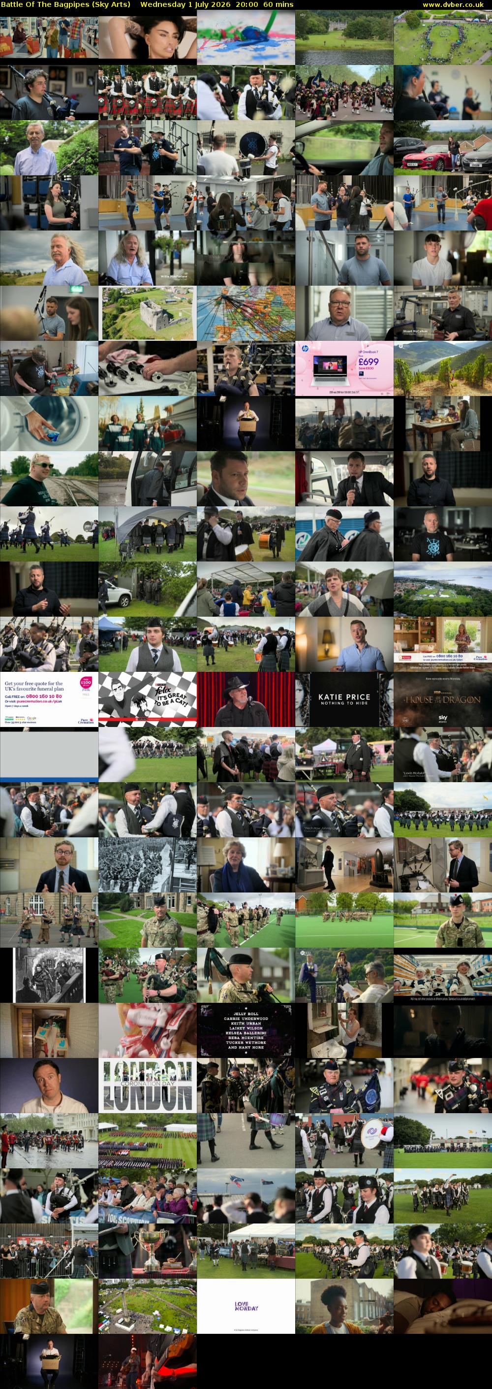 Battle Of The Bagpipes (Sky Arts) Wednesday 1 July 2026 20:00 - 21:00