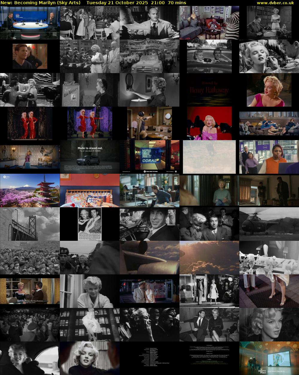 Becoming Marilyn (Sky Arts) Tuesday 21 October 2025 21:00 - 22:10