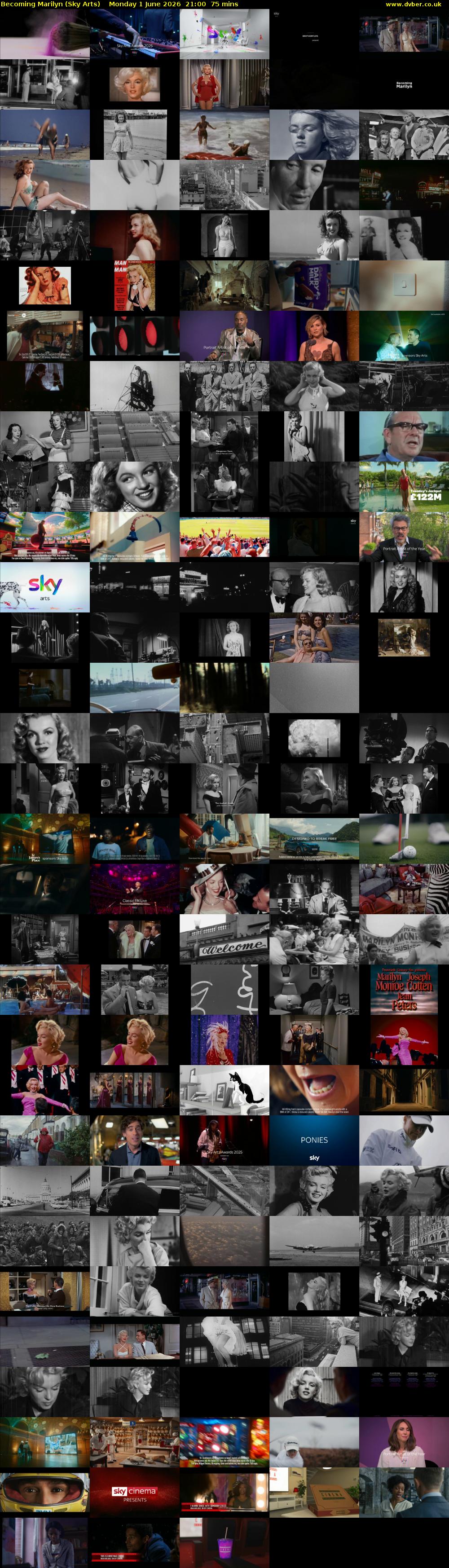 Becoming Marilyn (Sky Arts) Monday 1 June 2026 21:00 - 22:15