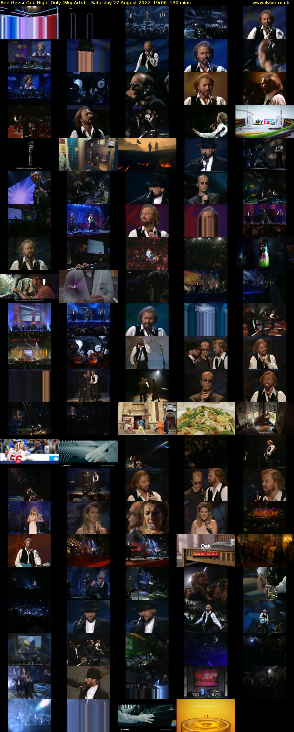 Bee Gees: One Night Only (Sky Arts) Saturday 27 August 2022 19:00 - 21:10