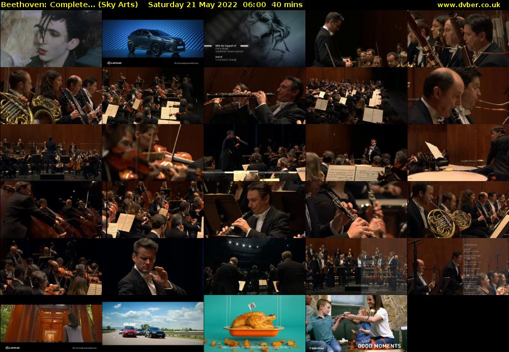 Beethoven: Complete... (Sky Arts) Saturday 21 May 2022 06:00 - 06:40