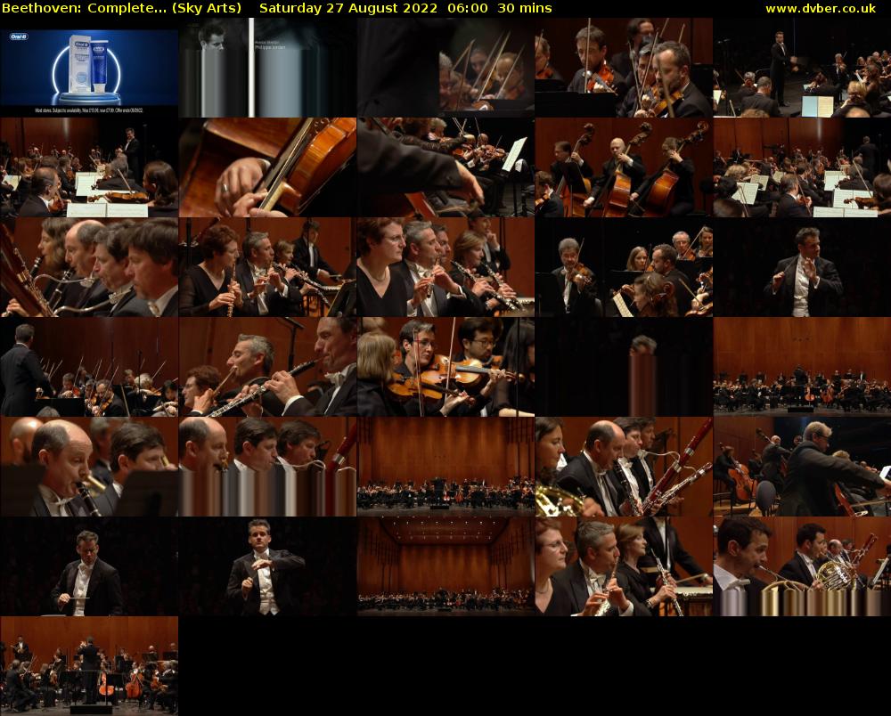 Beethoven: Complete... (Sky Arts) Saturday 27 August 2022 06:00 - 06:30