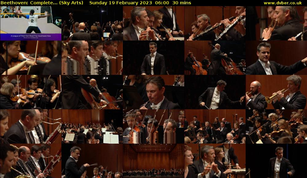 Beethoven: Complete... (Sky Arts) Sunday 19 February 2023 06:00 - 06:30