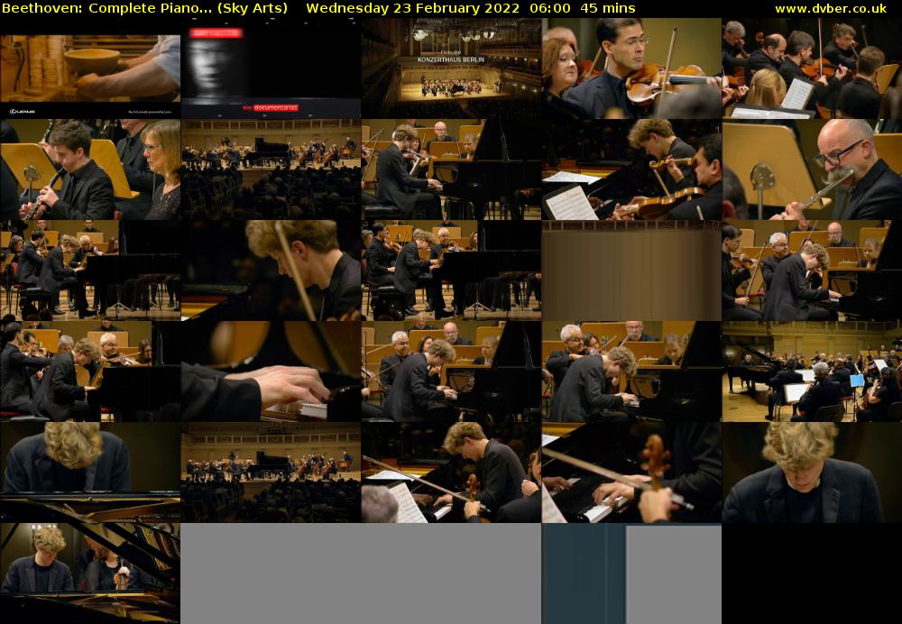 Beethoven: Complete Piano... (Sky Arts) Wednesday 23 February 2022 06:00 - 06:45