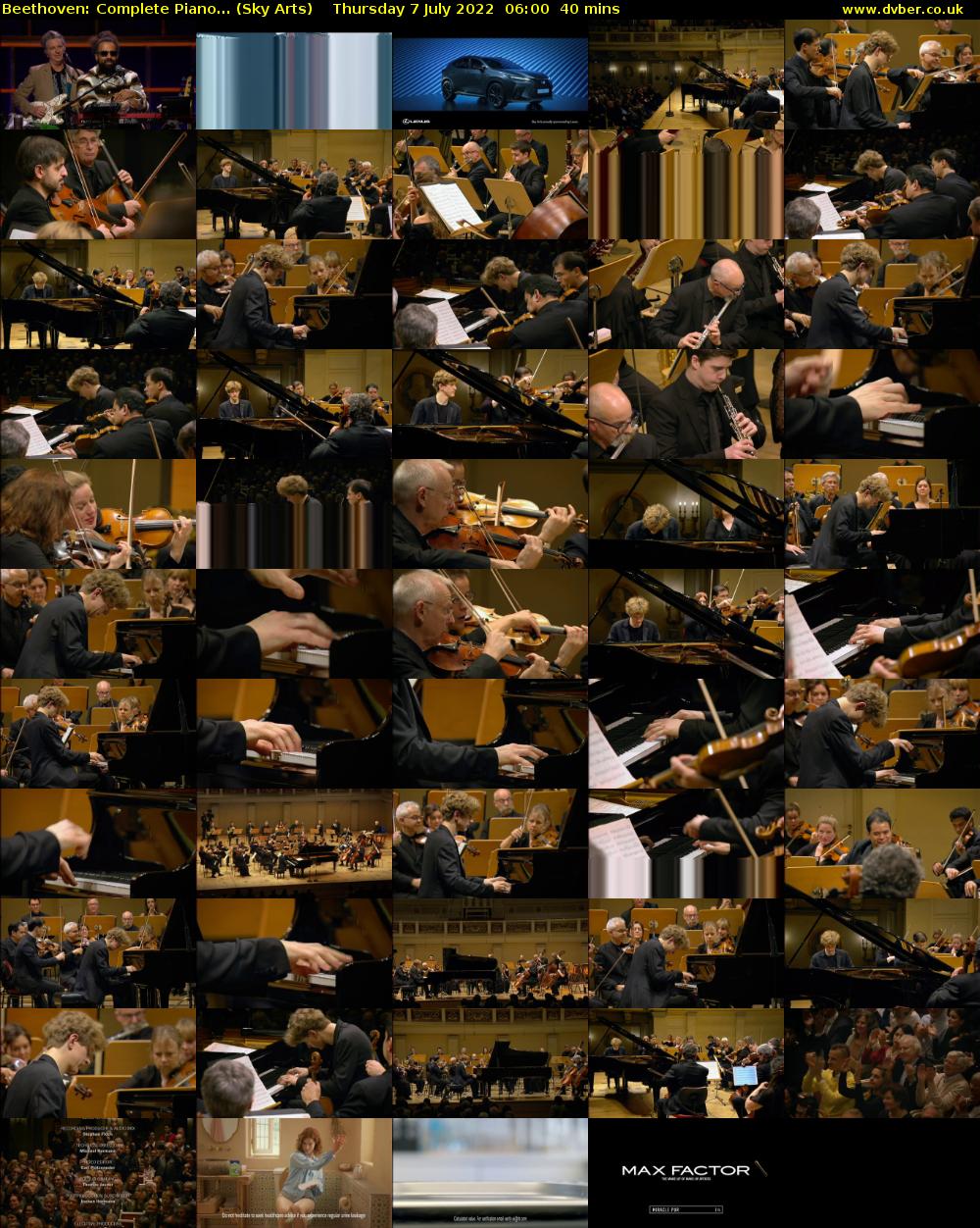 Beethoven: Complete Piano... (Sky Arts) Thursday 7 July 2022 06:00 - 06:40