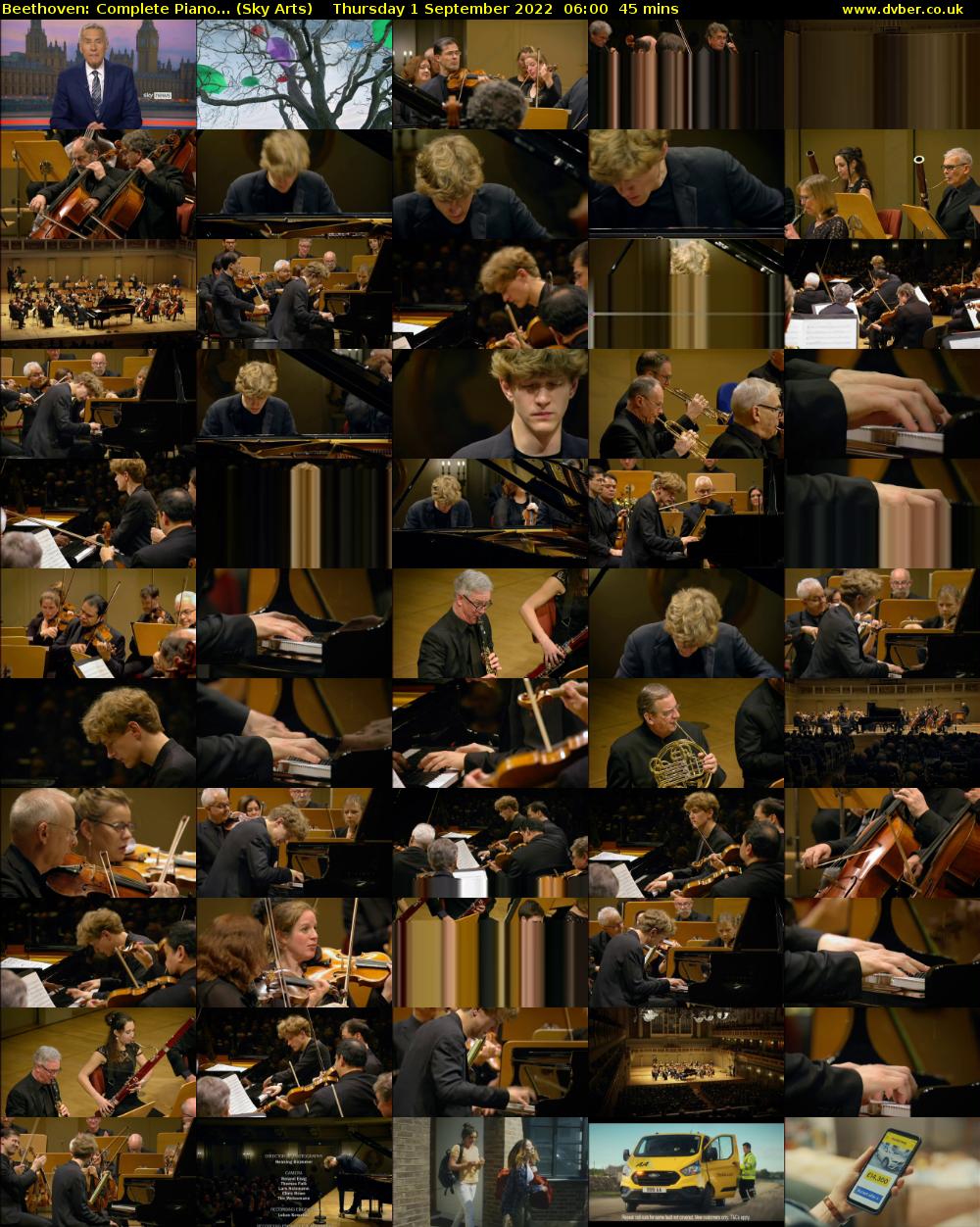Beethoven: Complete Piano... (Sky Arts) Thursday 1 September 2022 06:00 - 06:45