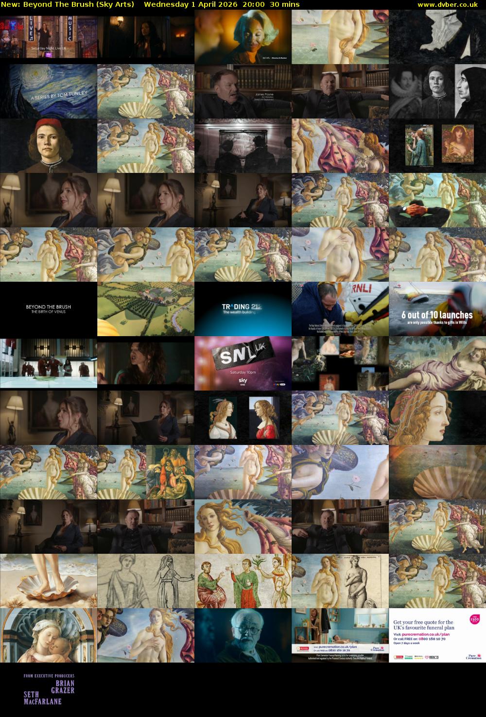 Beyond The Brush (Sky Arts) Wednesday 1 April 2026 20:00 - 20:30