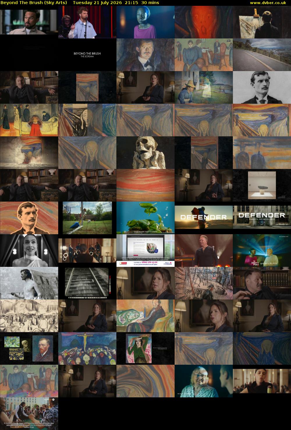 Beyond The Brush (Sky Arts) Tuesday 21 July 2026 21:15 - 21:45
