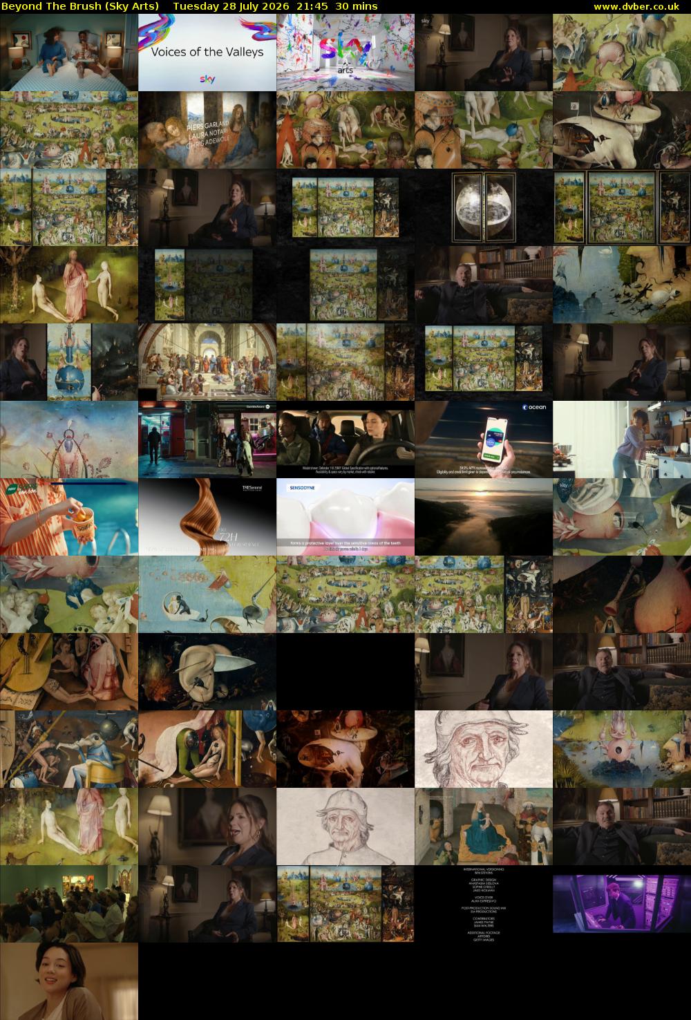 Beyond The Brush (Sky Arts) Tuesday 28 July 2026 21:45 - 22:15