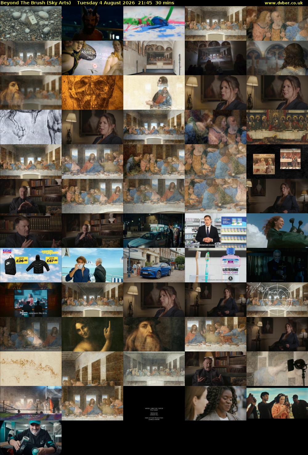 Beyond The Brush (Sky Arts) Tuesday 4 August 2026 21:45 - 22:15