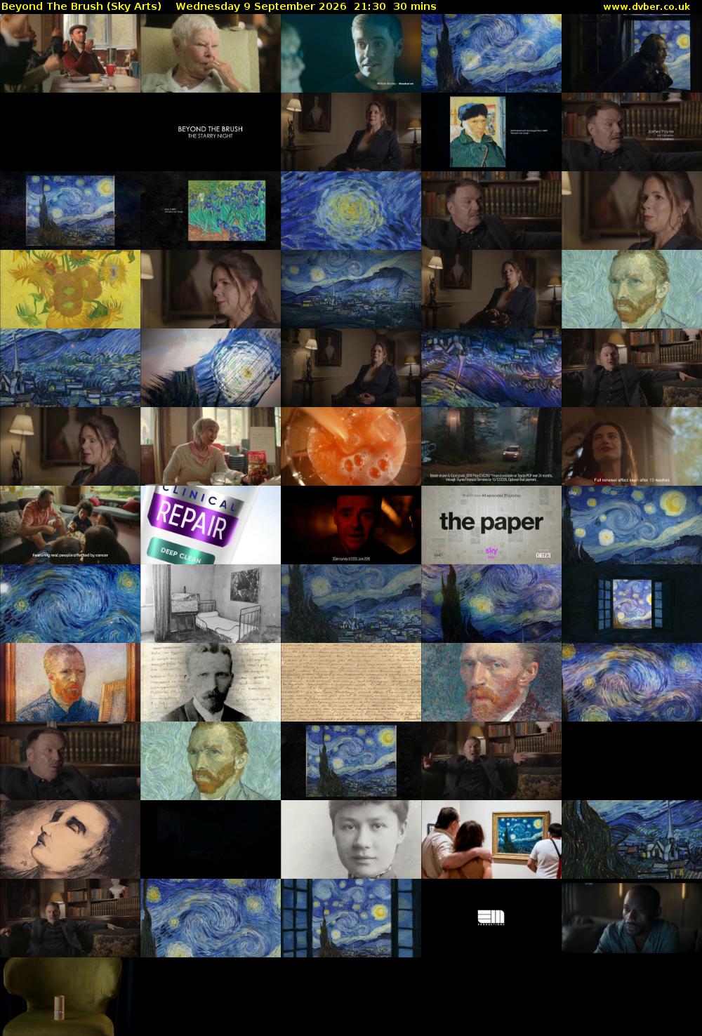 Beyond The Brush (Sky Arts) Wednesday 9 September 2026 21:30 - 22:00