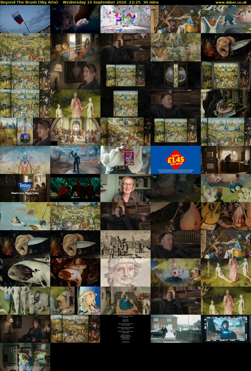 Beyond The Brush (Sky Arts) Wednesday 16 September 2026 22:25 - 22:55