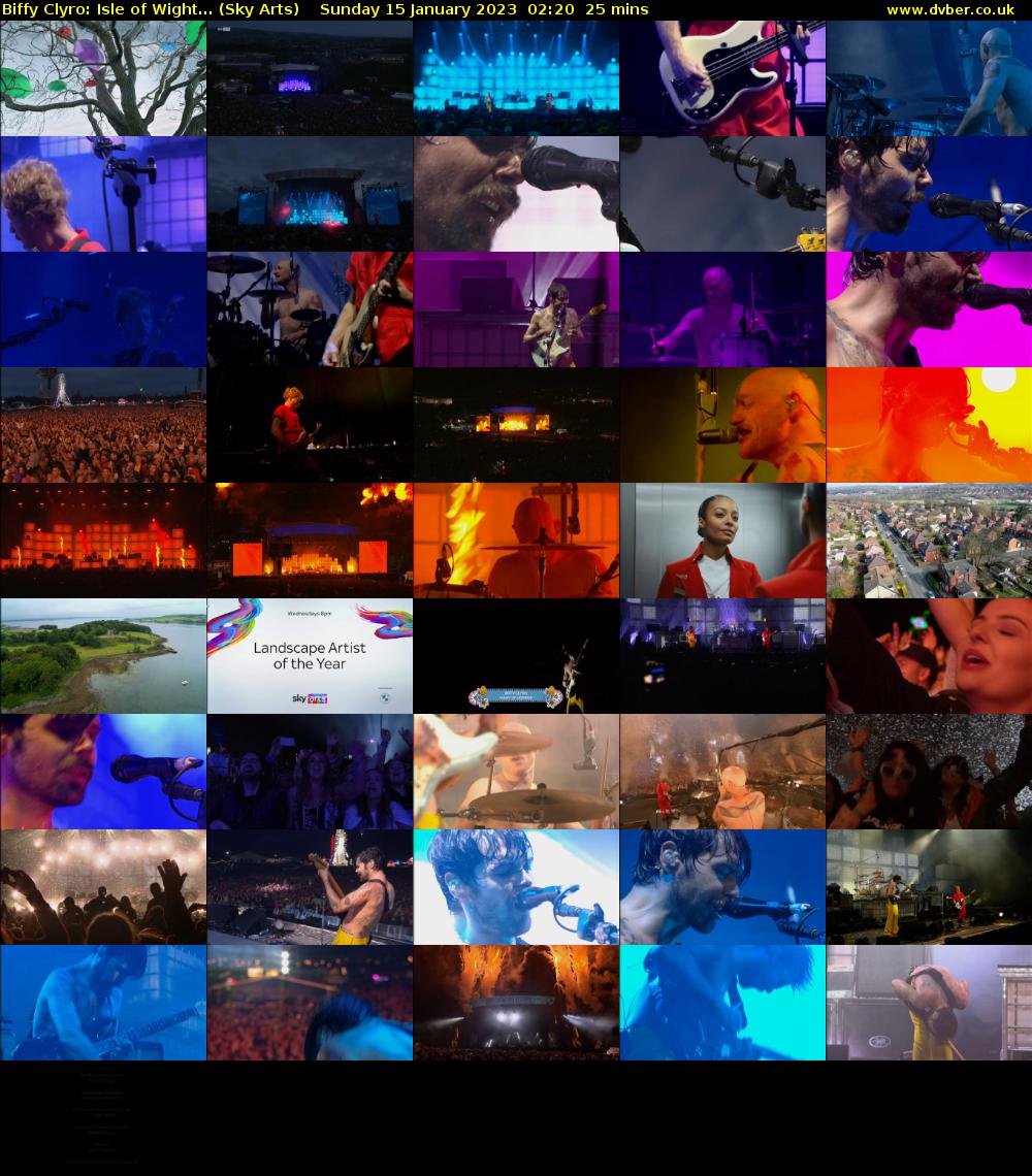 Biffy Clyro: Isle of Wight... (Sky Arts) Sunday 15 January 2023 02:20 - 02:45