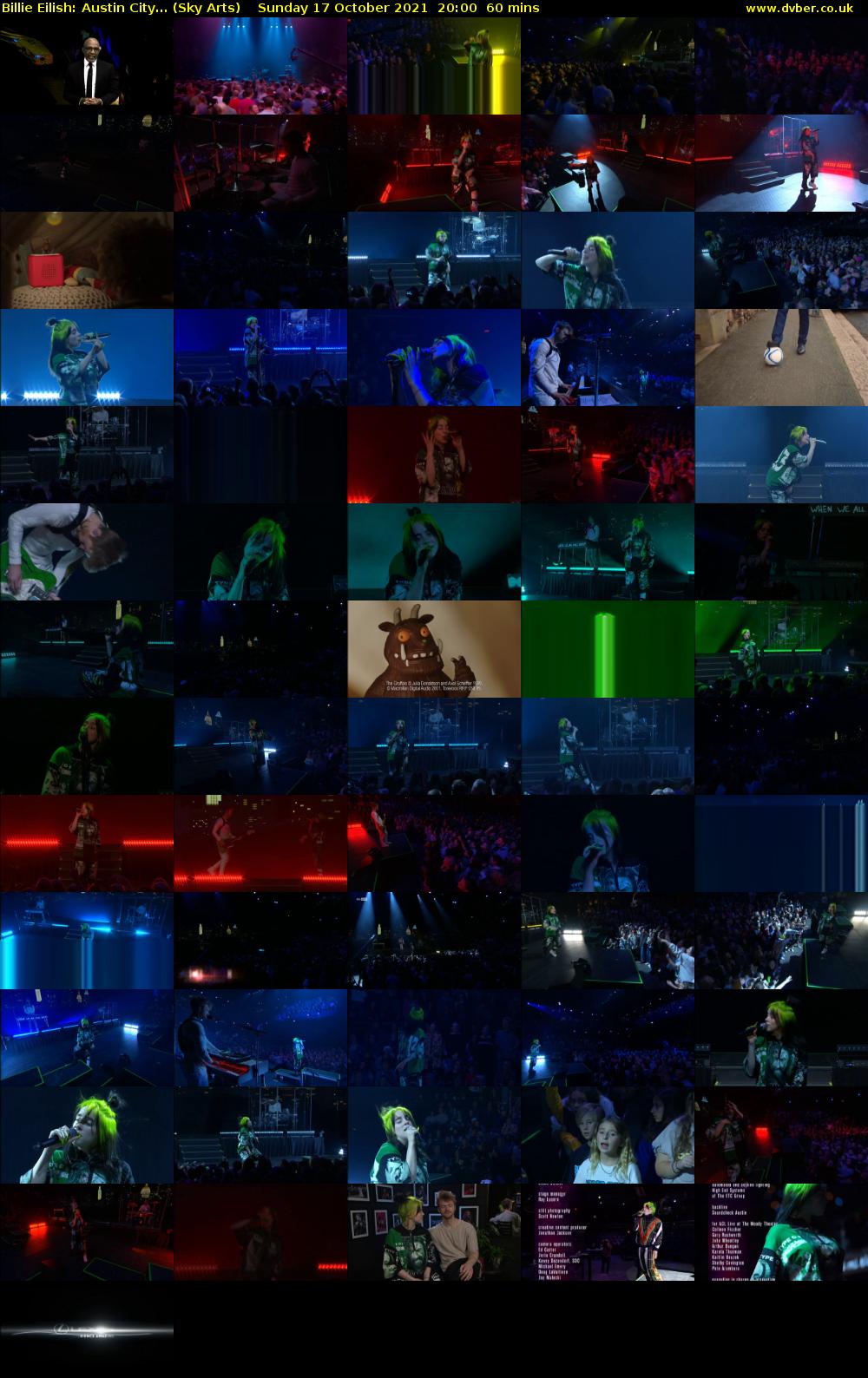 Billie Eilish: Austin City... (Sky Arts) Sunday 17 October 2021 20:00 - 21:00