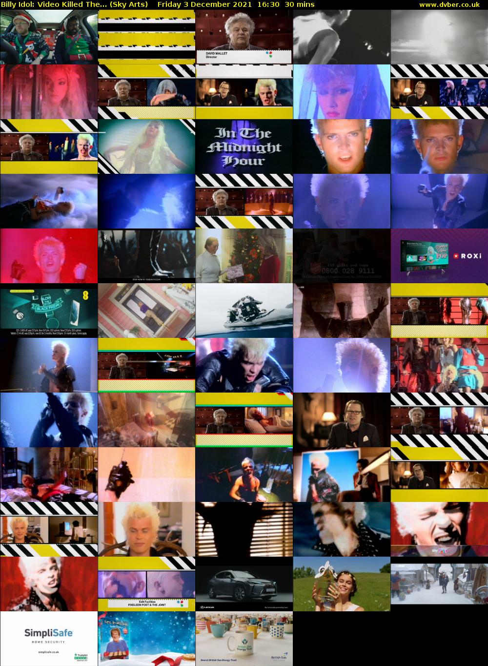 Billy Idol: Video Killed The... (Sky Arts) Friday 3 December 2021 16:30 - 17:00