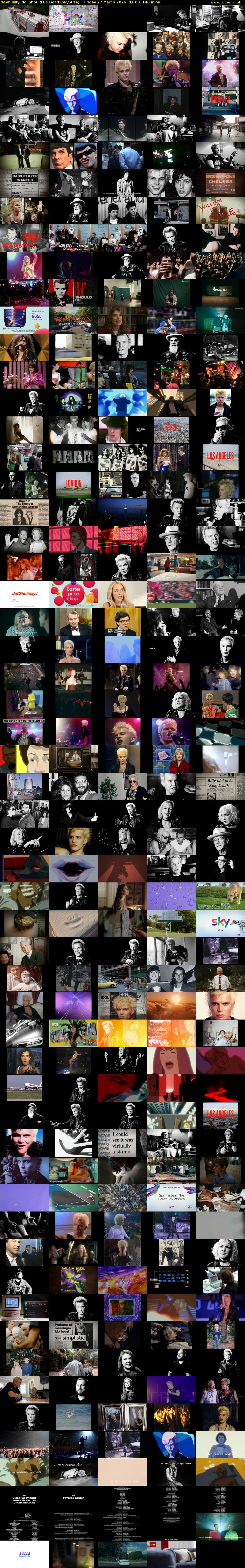 Billy Idol Should Be Dead (Sky Arts) Friday 27 March 2026 02:00 - 04:20