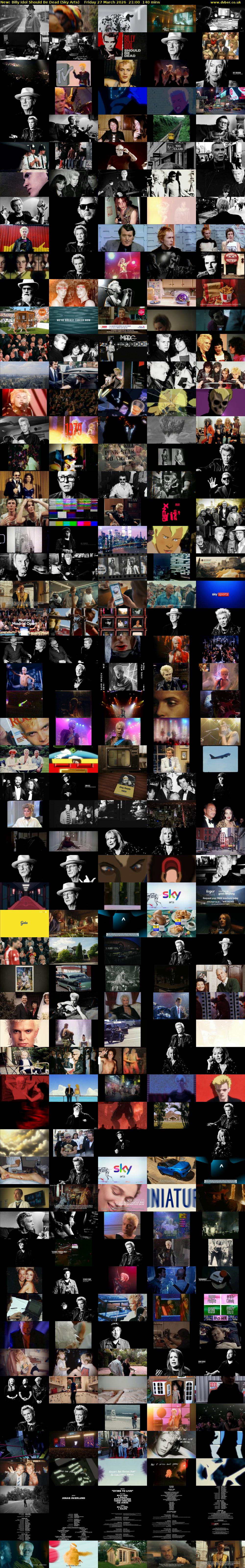 Billy Idol Should Be Dead (Sky Arts) Friday 27 March 2026 21:00 - 23:20