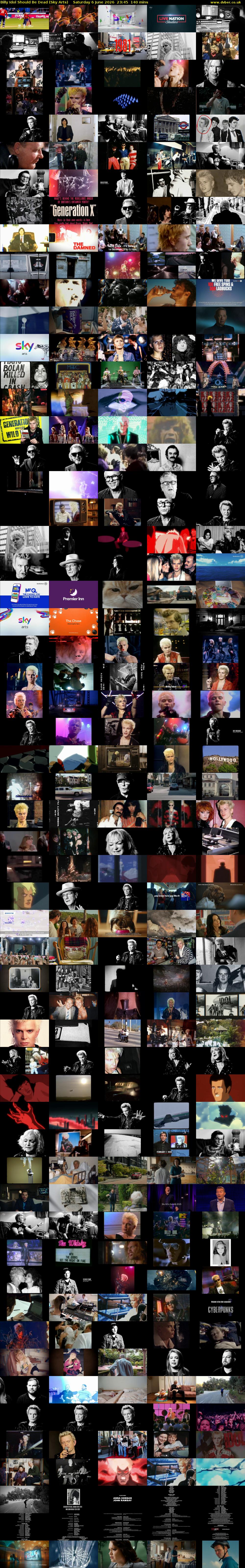 Billy Idol Should Be Dead (Sky Arts) Saturday 6 June 2026 23:45 - 02:05