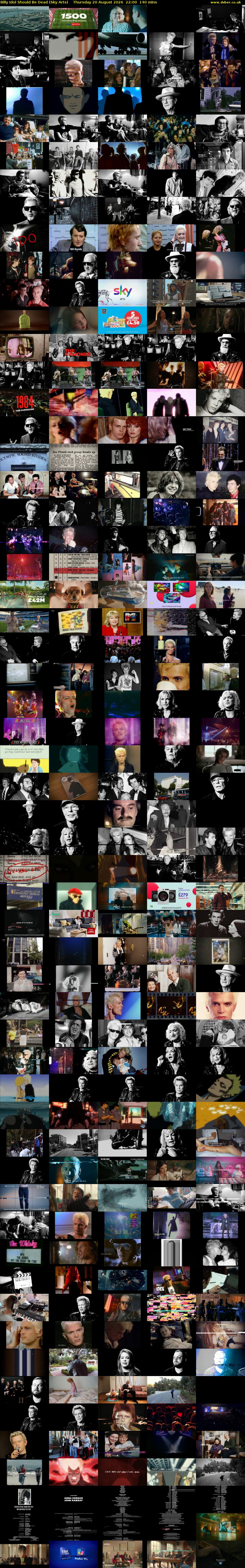 Billy Idol Should Be Dead (Sky Arts) Thursday 20 August 2026 22:00 - 00:20