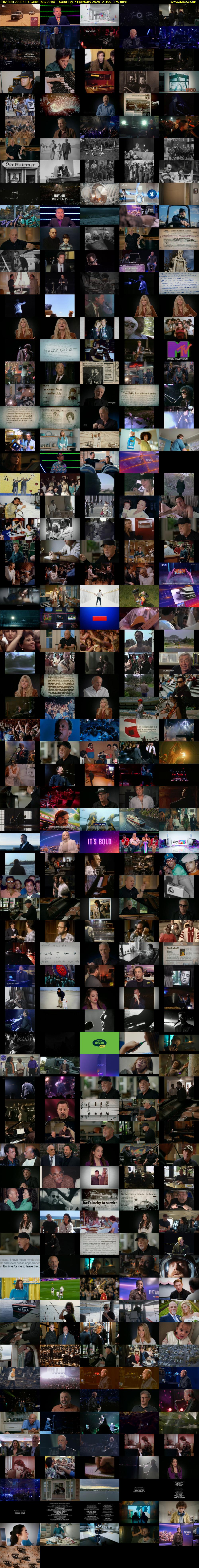 Billy Joel: And So It Goes (Sky Arts) Saturday 7 February 2026 21:00 - 23:50