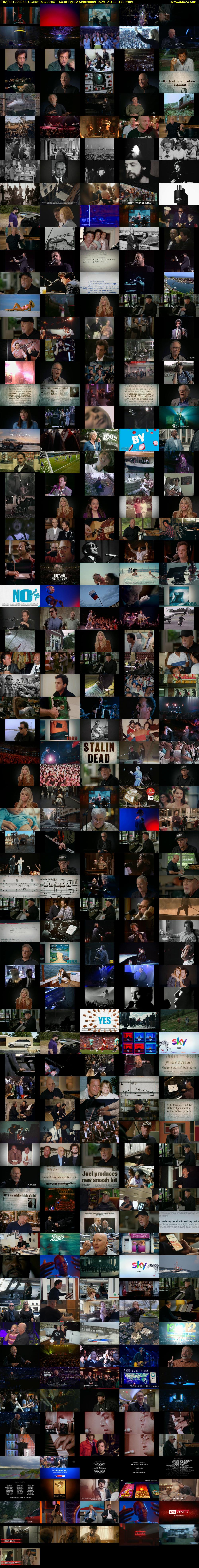 Billy Joel: And So It Goes (Sky Arts) Saturday 12 September 2026 21:00 - 23:50