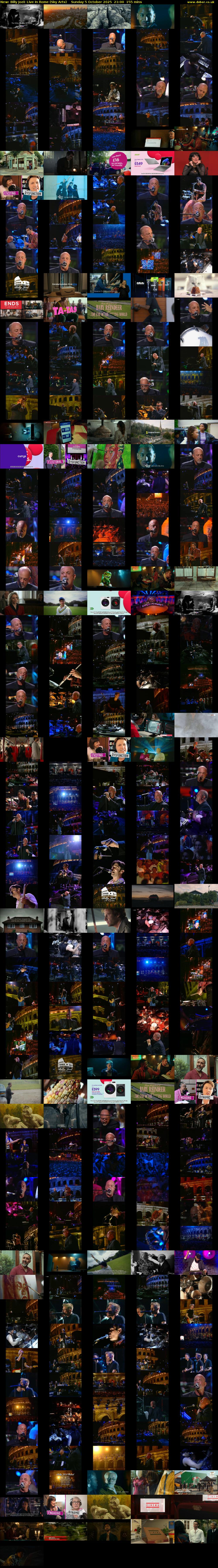 Billy Joel: Live In Rome (Sky Arts) Sunday 5 October 2025 21:00 - 23:35