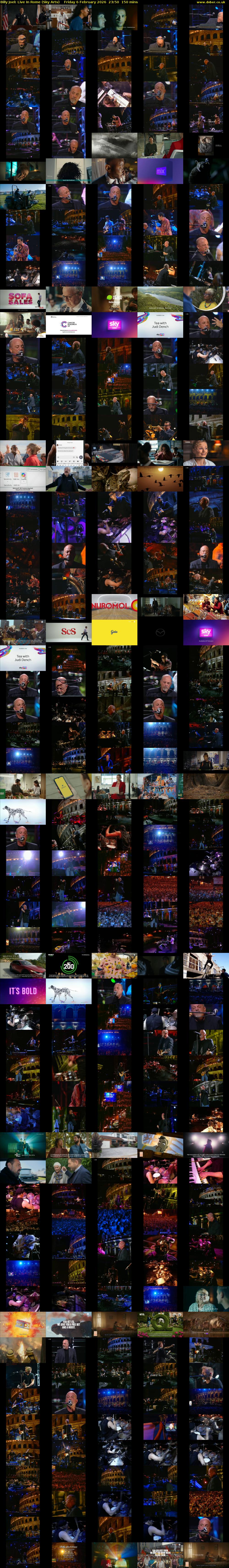 Billy Joel: Live In Rome (Sky Arts) Friday 6 February 2026 23:50 - 02:20