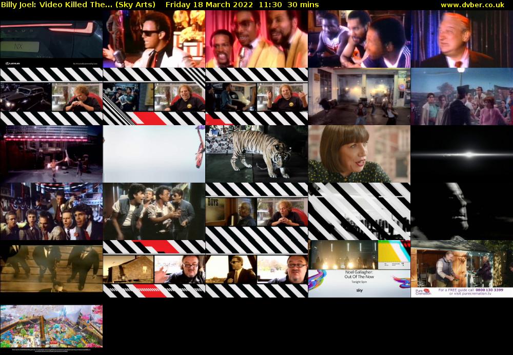 Billy Joel: Video Killed The... (Sky Arts) Friday 18 March 2022 11:30 - 12:00
