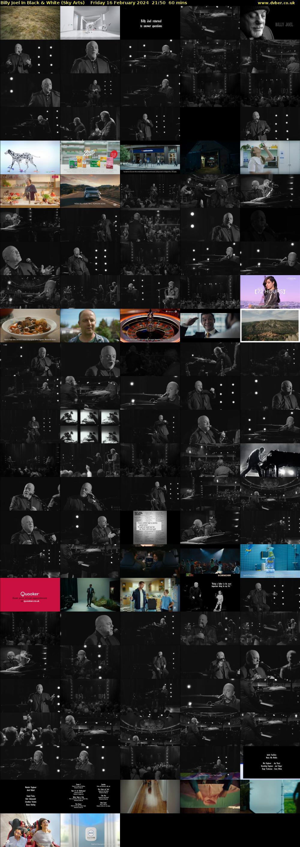 Billy Joel In Black & White (Sky Arts) Friday 16 February 2024 21:50 - 22:50