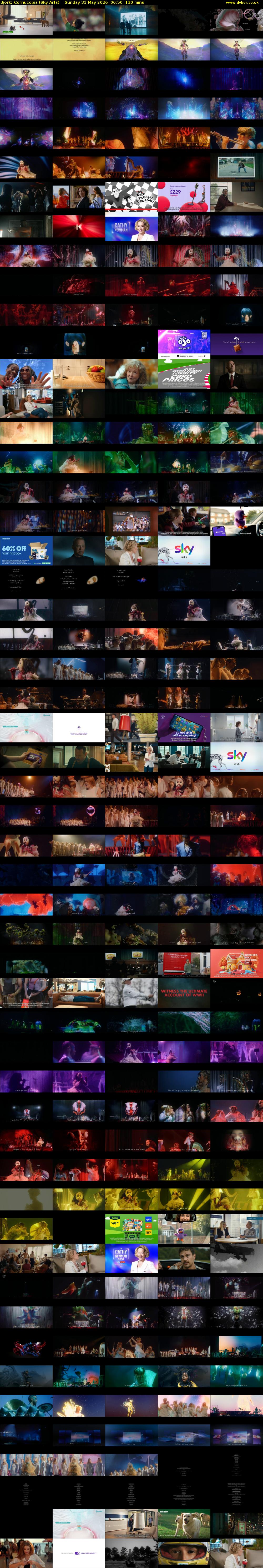 Bjork: Cornucopia (Sky Arts) Sunday 31 May 2026 00:50 - 03:00