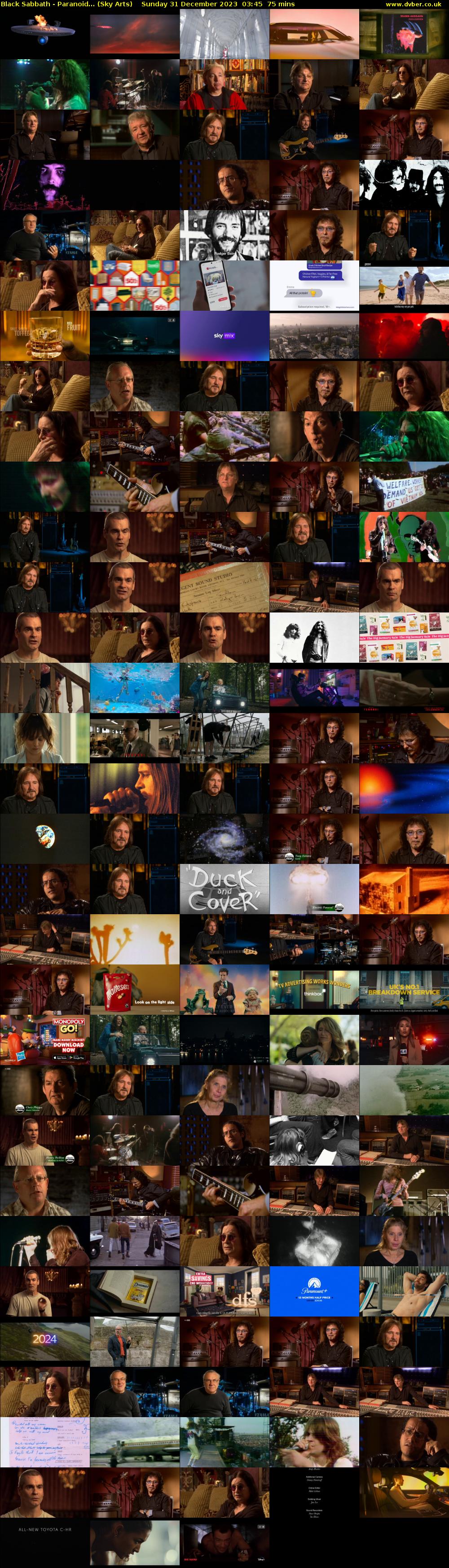 Black Sabbath - Paranoid... (Sky Arts) Sunday 31 December 2023 03:45 - 05:00