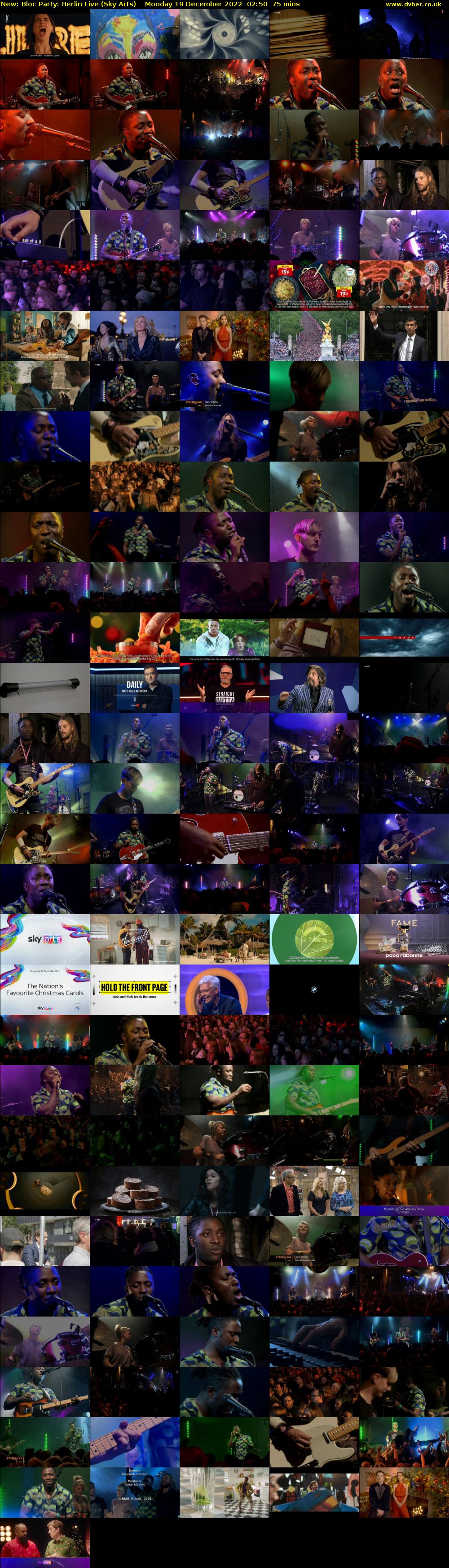 Bloc Party: Berlin Live (Sky Arts) Monday 19 December 2022 02:50 - 04:05