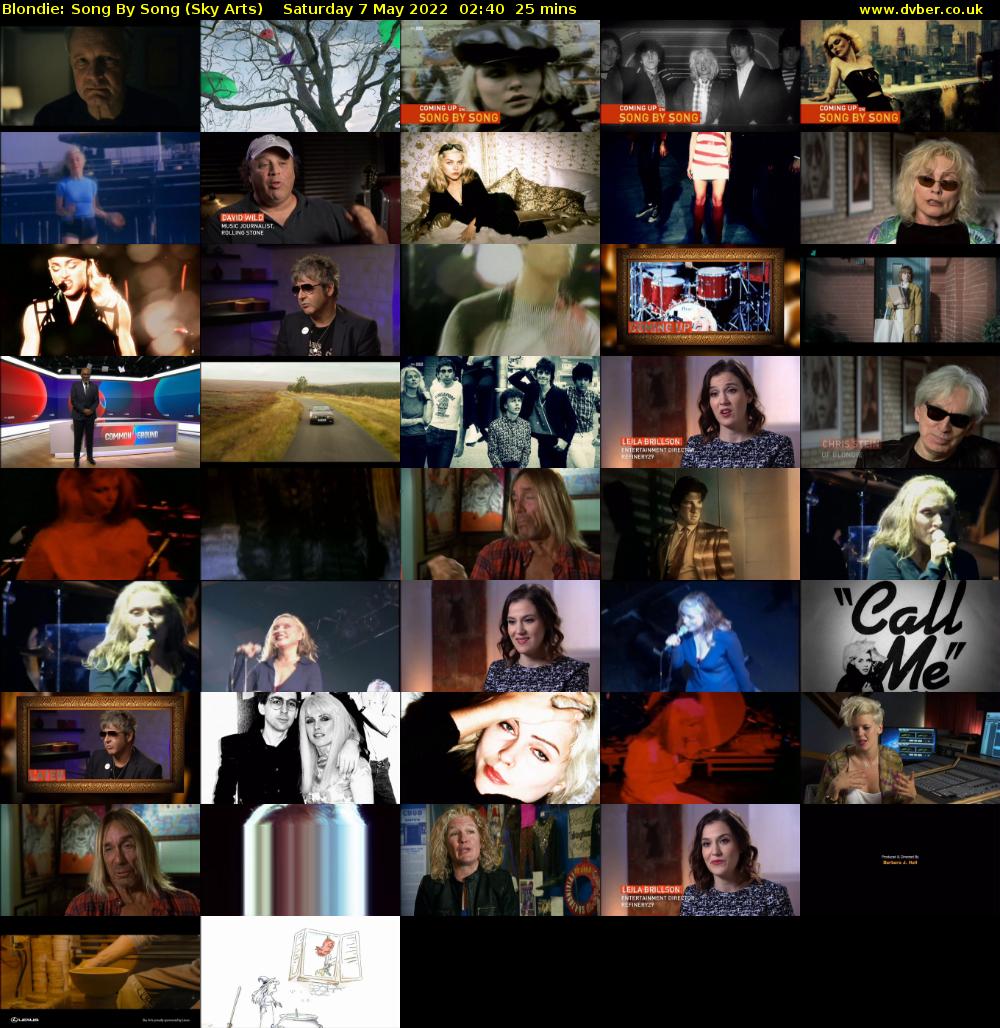 Blondie: Song By Song (Sky Arts) Saturday 7 May 2022 02:40 - 03:05