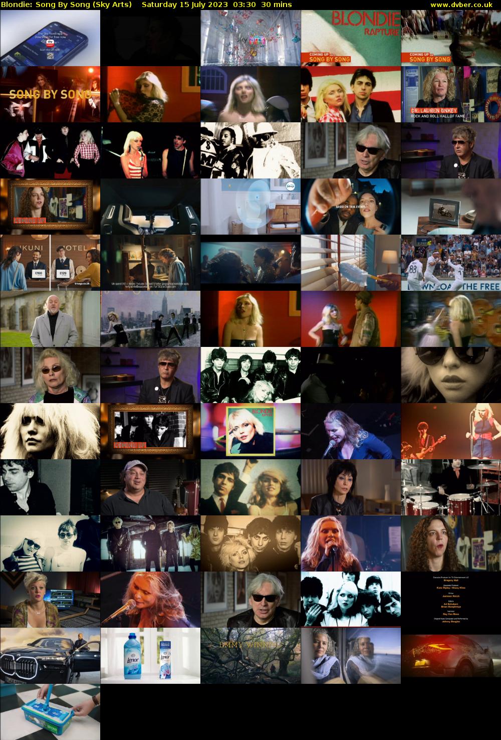 Blondie: Song By Song (Sky Arts) Saturday 15 July 2023 03:30 - 04:00