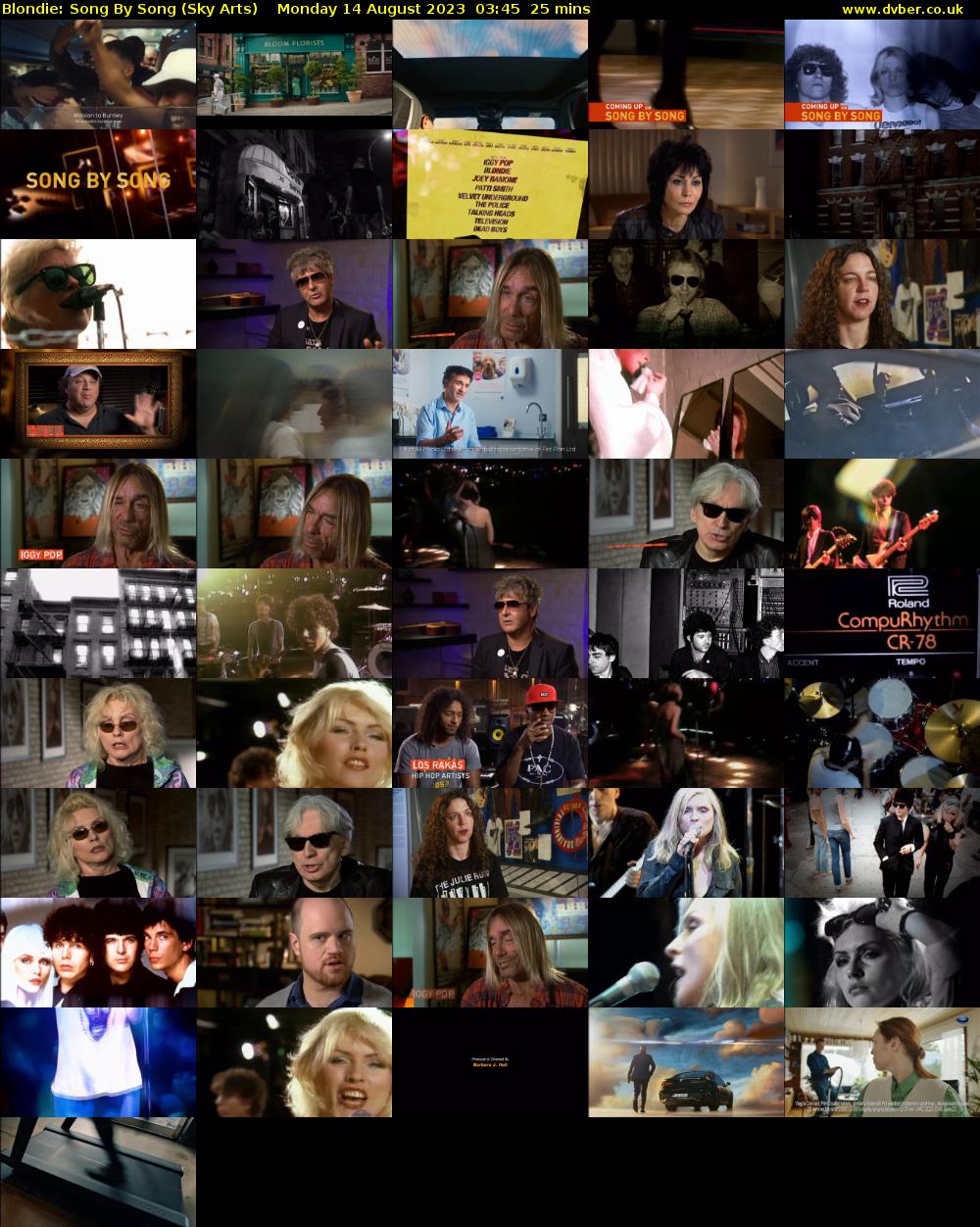 Blondie: Song By Song (Sky Arts) Monday 14 August 2023 03:45 - 04:10