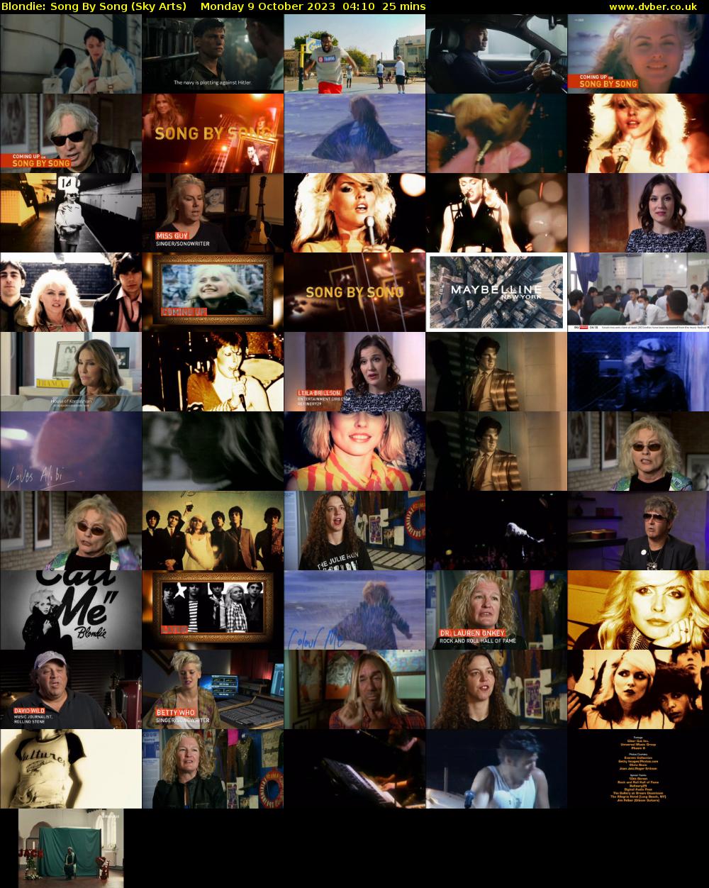 Blondie: Song By Song (Sky Arts) Monday 9 October 2023 04:10 - 04:35