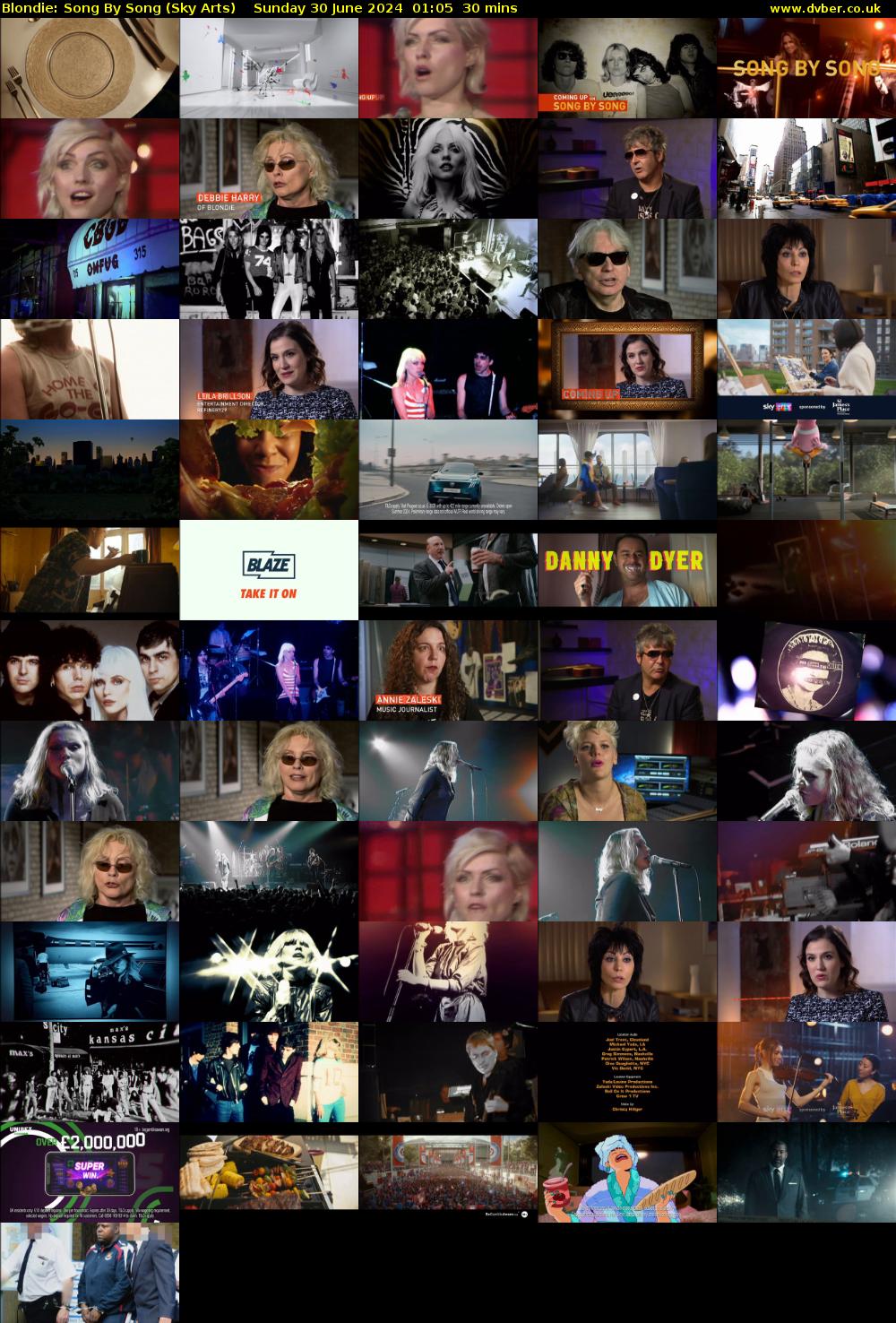 Blondie: Song By Song (Sky Arts) Sunday 30 June 2024 01:05 - 01:35