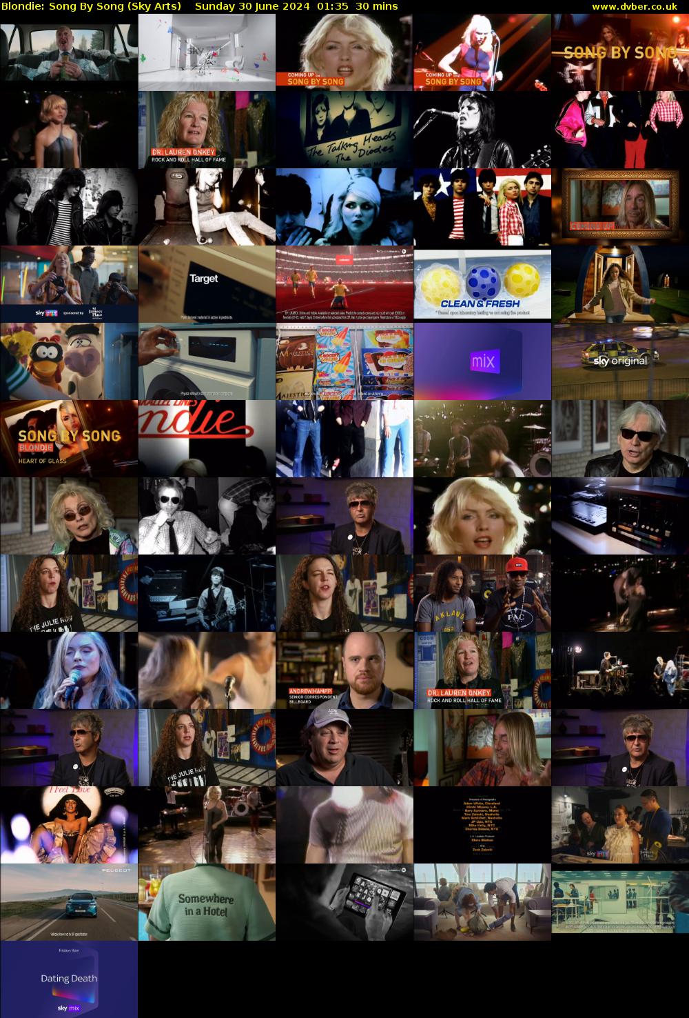 Blondie: Song By Song (Sky Arts) Sunday 30 June 2024 01:35 - 02:05