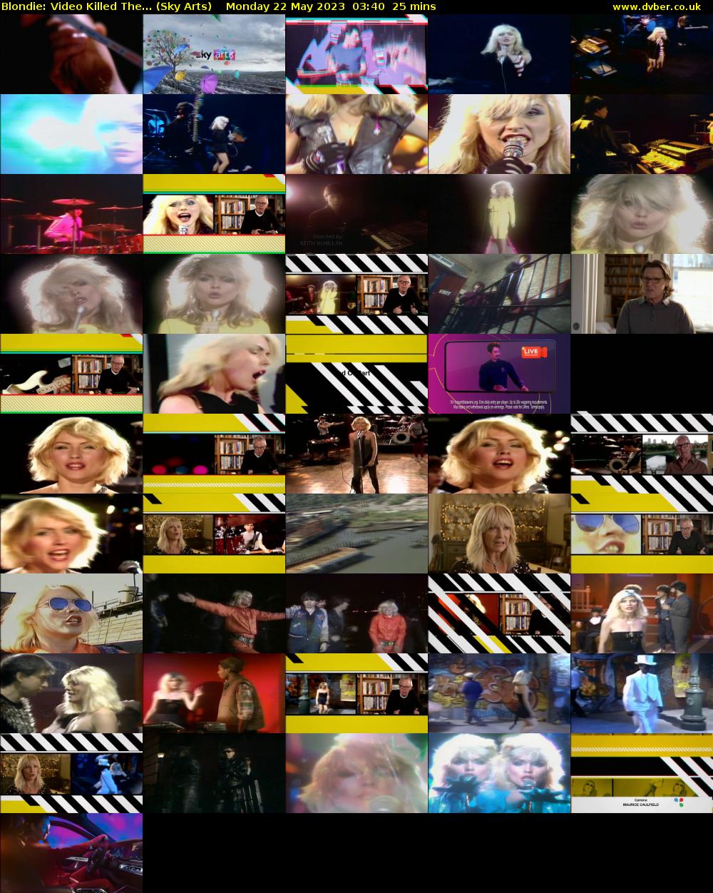 Blondie: Video Killed The... (Sky Arts) Monday 22 May 2023 03:40 - 04:05