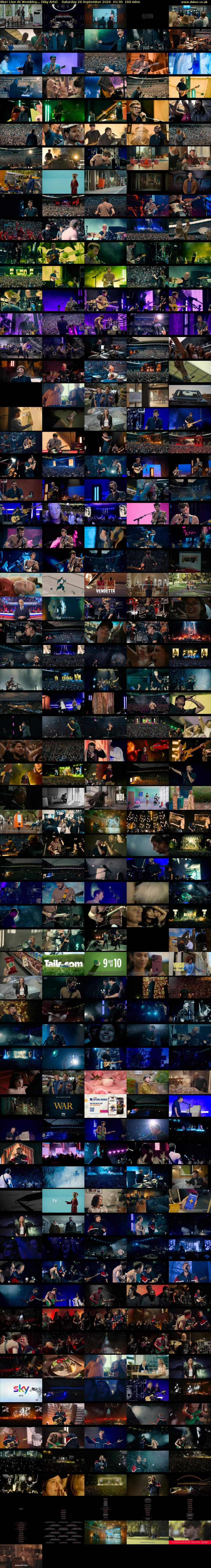 Blur: Live At Wembley... (Sky Arts) Saturday 26 September 2026 01:30 - 04:10