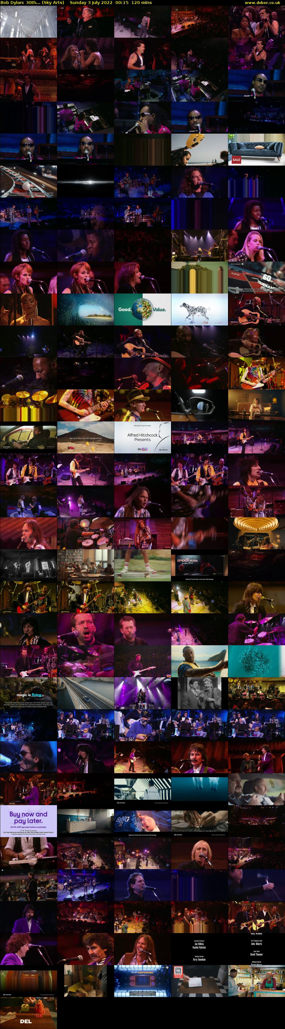 Bob Dylan: 30th... (Sky Arts) Sunday 3 July 2022 00:15 - 02:15
