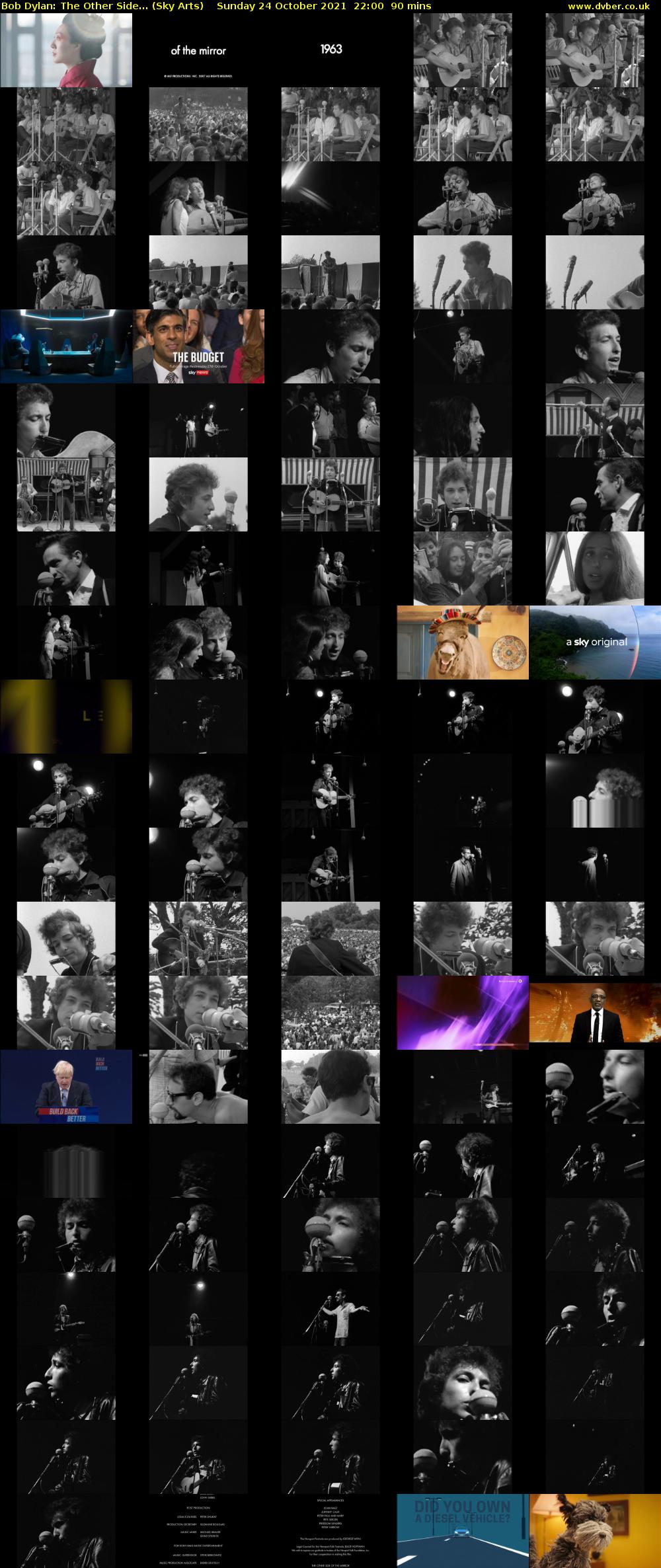 Bob Dylan: The Other Side... (Sky Arts) Sunday 24 October 2021 22:00 - 23:30