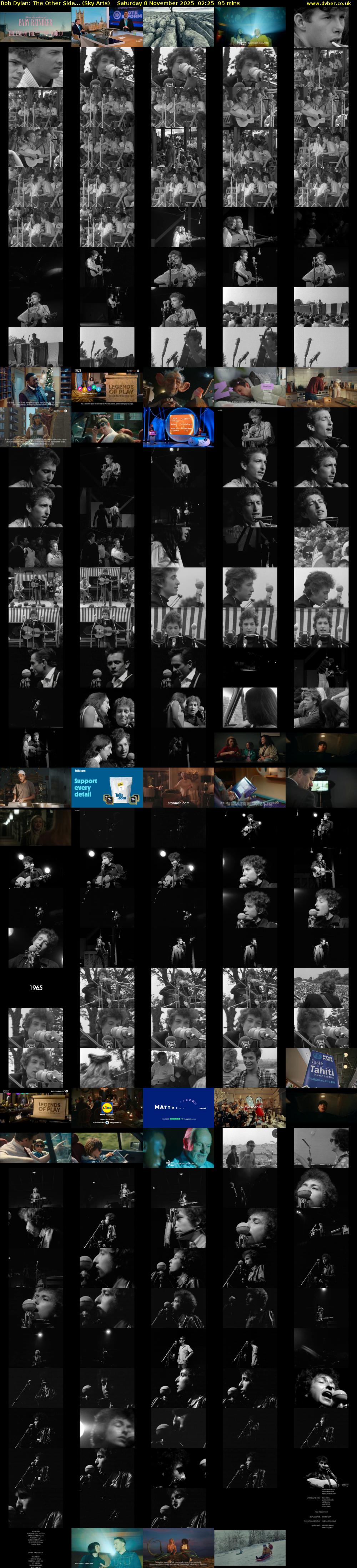 Bob Dylan: The Other Side... (Sky Arts) Saturday 8 November 2025 02:25 - 04:00