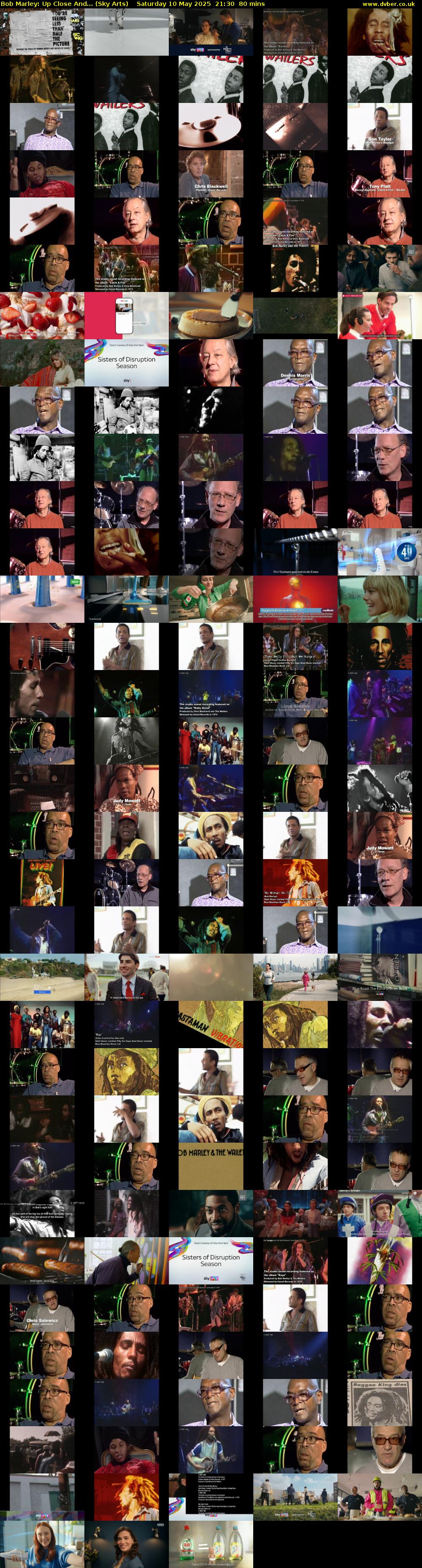 Bob Marley: Up Close And... (Sky Arts) Saturday 10 May 2025 21:30 - 22:50