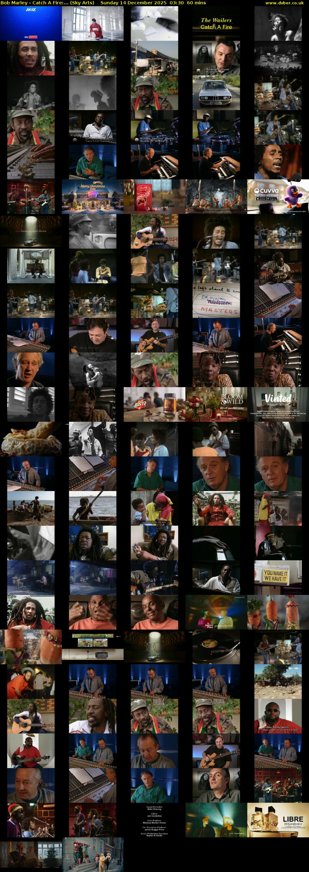 Bob Marley - Catch A Fire:... (Sky Arts) Sunday 14 December 2025 03:30 - 04:30
